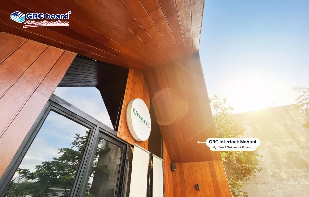 Inspirasi Desain Fasad Cafe Konsep Alam Dengan GRC board